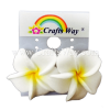 GFE1-16 Artificial Foam Flower, Plumeria Earrings #16 White with yellow center