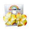 GFE1-24 Artificial Foam Flower, Plumeria Earrings #24 Yellow & Orange with yellow center