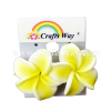 GFE1-28 Artificial Foam Flower, Plumeria Earrings #28 Light yellow