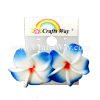 GFE1-32 Artificial Foam Flower, Plumeria Earrings #32 Dark blue with red center