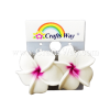 GFE1-34 Artificial Foam Flower, Plumeria Earrings #34 White with purple center