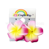 GFE1-38 Artificial Foam Flower, Plumeria Earrings #38 Pink with yellow center