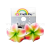 GFE1-39 Artificial Foam Flower, Plumeria Earrings #39 Pink with green center