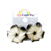 GFE1-46 Artificial Foam Flower, Plumeria Earrings #46 Black with white