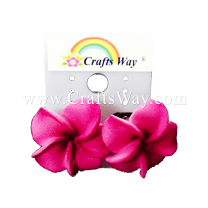 GFE1-49 Artificial Foam Flower, Plumeria Earrings #49 Dark purple