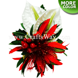 XMS-001 Custom Made Flower Hairpiece, Anthurium, Lehua & Spider Lily Hair Clip