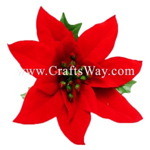 XMS-004 Custom Made Flower Hairpiece, Large Poinsettia Hair Clip