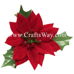 XMS-005 Custom Made Flower Hairpiece, Small Poinsettia Hair Clip