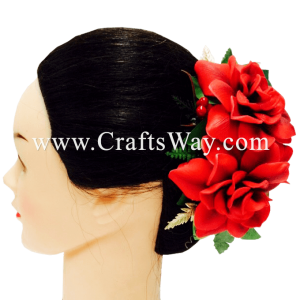 XMS-008 Custom Made Flower Hairpiece, Gardenia (E) Hair Clip Sample