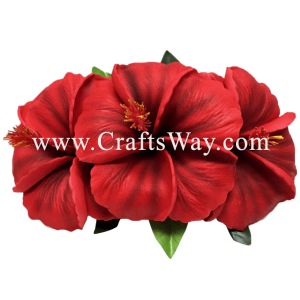 XMS-023 Custom Made Flower Hairpiece, Hibiscus (O) Hair Clip