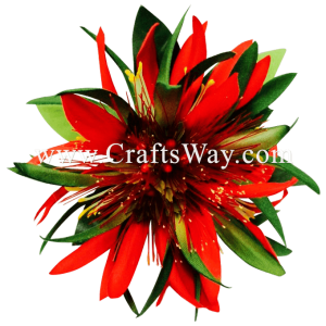 XMS-035 Custom Made Flower Hairpiece, Lehua & Spider Lily Hair Clip