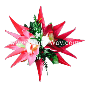 XMS-040 Custom Made Flower Hairpiece, Cymbidium & Heliconia Hair Clip