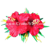 XMS-045 Custom Made Flower Hairpiece, Hibiscus & Heliconia Hair Clip