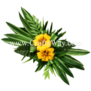 CMM-100 Custom Made Flower Hairpiece, Pua Kenikeni Hair Clip, Yellow Foam pua Keni Keni
