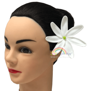 FSH457 Artificial Foam Flowers, Foam Tiare Type CE, 3 ½ inches White Tiare with green core