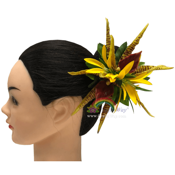 Silk Spider Lily & Latex Orchid Hair Clip - CraftsWayl,LLC Silk Spider Lily & Latex Orchid Hair Clip - CraftsWayl,LLC