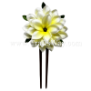 WD2F-601 Foam Plumeria (AI) Hair Stick, Custom Made Flower Hair Stick , Foam Plumeria with two prongs wooden stick