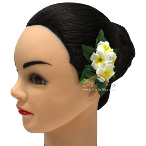 CMS-068 Foam Plumeria (A) Hair Clip, Custom Made Flower Hairpiece, Hawaiian Hair Clip