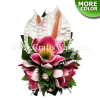 CML-002 Foam Cymbidium (D) & Foam Anthurium Hair Clip, Custom Made Flower Hairpiece
