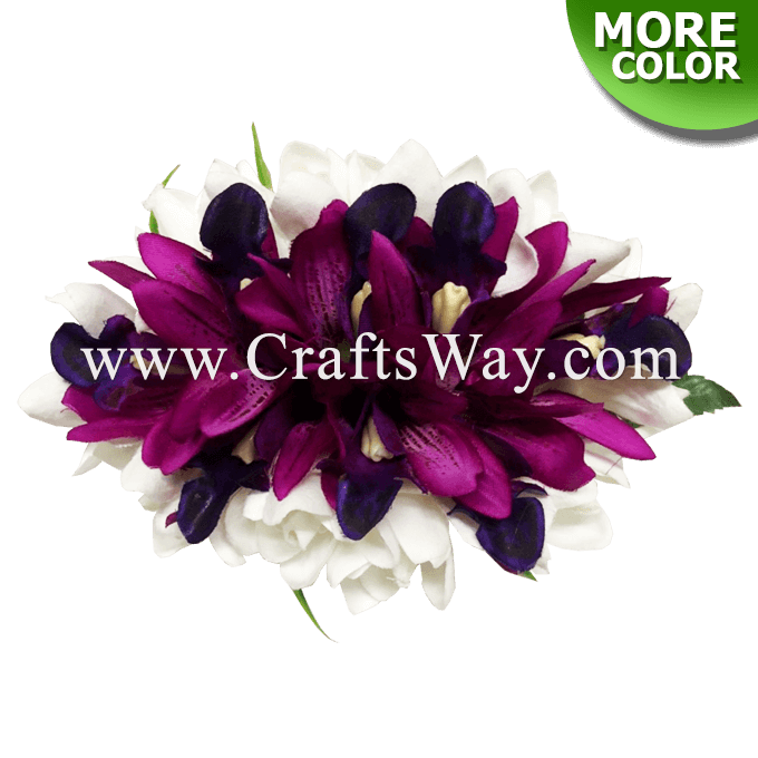 Silk Tuberose & Orchid (D) Hair Clip - CraftsWay.,LLC Artificial Flowers & Crafts Items Silk Tuberose & Orchid (D) Hair Clip - CraftsWay.,LLC Artificial Flowers & Crafts Items