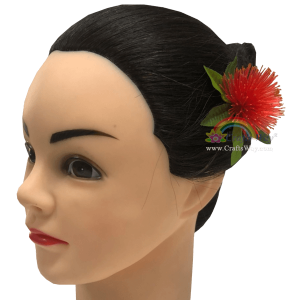 CMS-072 Custom Made Flower Hairpiece, Nylon Mini Lehua Hair Clip, Hairpiece Made in Hawaii, Hair Accessories for Hawaiian Wedding Items, Hula Dancer