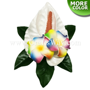 CMS-073 Custom Made Flower Hairpiece, Foam Anthurium & Plumeria (A), Hairpiece Made in Hawaii, Hair Accessories for Hawaiian Wedding Items, Hula Dancer