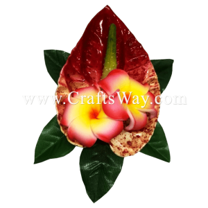 CMS-073 Custom Made Flower Hairpiece, Foam Anthurium & Plumeria (A), Hairpiece Made in Hawaii, Hair Accessories for Hawaiian Wedding Items, Hula Dancer