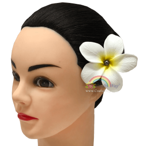 FSH192-Pearl Artificial Foam Flowers, Plumeria Type NO with Pearl, size 3 inches