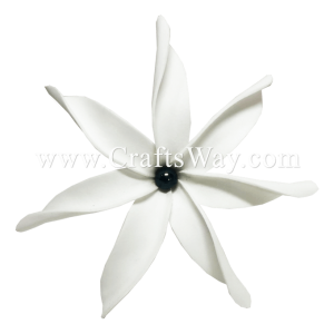 FSH461 Artificial Foam Flowers, White Foam Tiare Type DA with Pearl, size 4½ inches