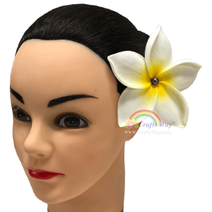 FSH168-Pearl Artificial Foam Flowers, Plumeria Type FO with Pearl, size 4 inches