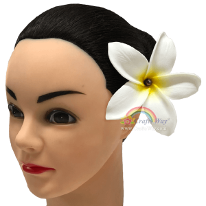 FSH173-Pearl Artificial Foam Flowers, Plumeria Type GU with Pearl, size 4 inches