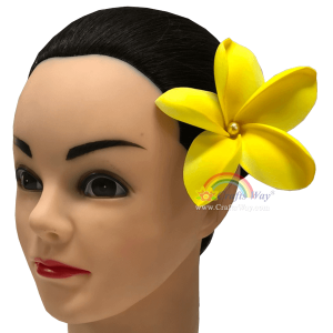 FSH182-Pearl Artificial Foam Flowers, Plumeria Type JO with Pearl, size 3.5 inches