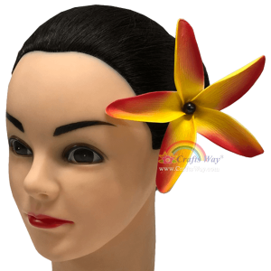 FSH185-Pearl Artificial Foam Flowers, Plumeria Type KE with Pearl, size 4.5 inches