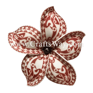 FSH189-Pearl Artificial Foam Flowers, Plumeria Type NA (Tribal) with Pearl, size 4 inches