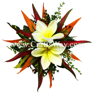 CML-048 Foam Plumeria (N), Silk Bird of Paradise & Silk Heliconia Hair Clip, Custom Made Flower Hairpiece, Hairpiece Made in Hawaii, Hair Accessories for Hawaiian Wedding Items, Hula Dancer