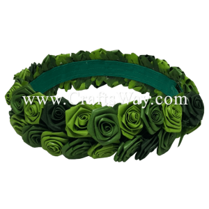 HK030 Silk Ti Leaf Roses Headband, Flower Haku Headband