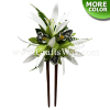 WD2F-701 Custom Made Flower Hair Stick, Orchid (D) & Spider Lily Stick, Made in Hawaii, Hair Accessories for Hawaiian Wedding Items, Hula Dancer