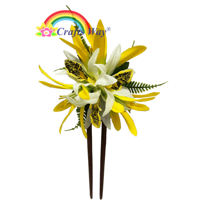 Silk Orchid (D) & Spider Lily Hair Stick - CraftsWay.,LLC Artificial Flowers  & Crafts Items