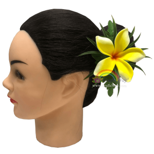 CMS-076 Foam Plumeria (PI) Hair Clip, Custom Made Flower Hairpiece, Hairpiece Made in Hawaii, Hair Accessories for Hawaiian Wedding Items, Hula Dancer