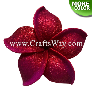 FSH199-0 Artificial Foam Plumeria Flowers (Type QA with Glitter), available in size 4 inches and 6 colors.