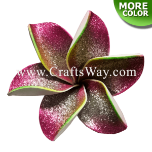 FSH199-1 Artificial Foam Plumeria Flowers (Type QE with Glitter), available in size 4 inches and 6 colors.