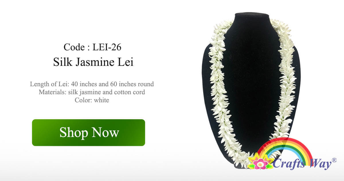 40" & 60" Silk Jasmine Lei CraftsWay.,LLC Artificial Flowers & Crafts