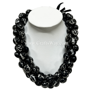 KNC08 Hawaiian Braided Kukui Nut Choker, available in size 21 inches long and in 5 colors.