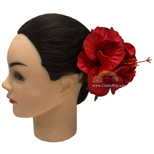 CMS-077 Foam Hibiscus Hair Clip, Custom Made Flower Hairpiece, Hairpiece Made in Hawaii, Hair Accessories for Hawaiian Wedding Items, Hula Dancer