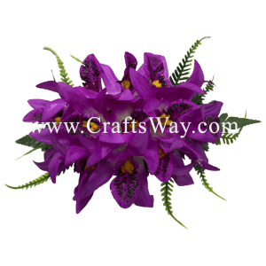 CMM-112 Custom Made Flower Hairpiece, Silk Orchid Hair Clip