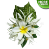 CMM-113 Custom Made Flower Hairpiece, Foam Anthurium, Silk Spider Lily & Foam Plumeria Hair Clip