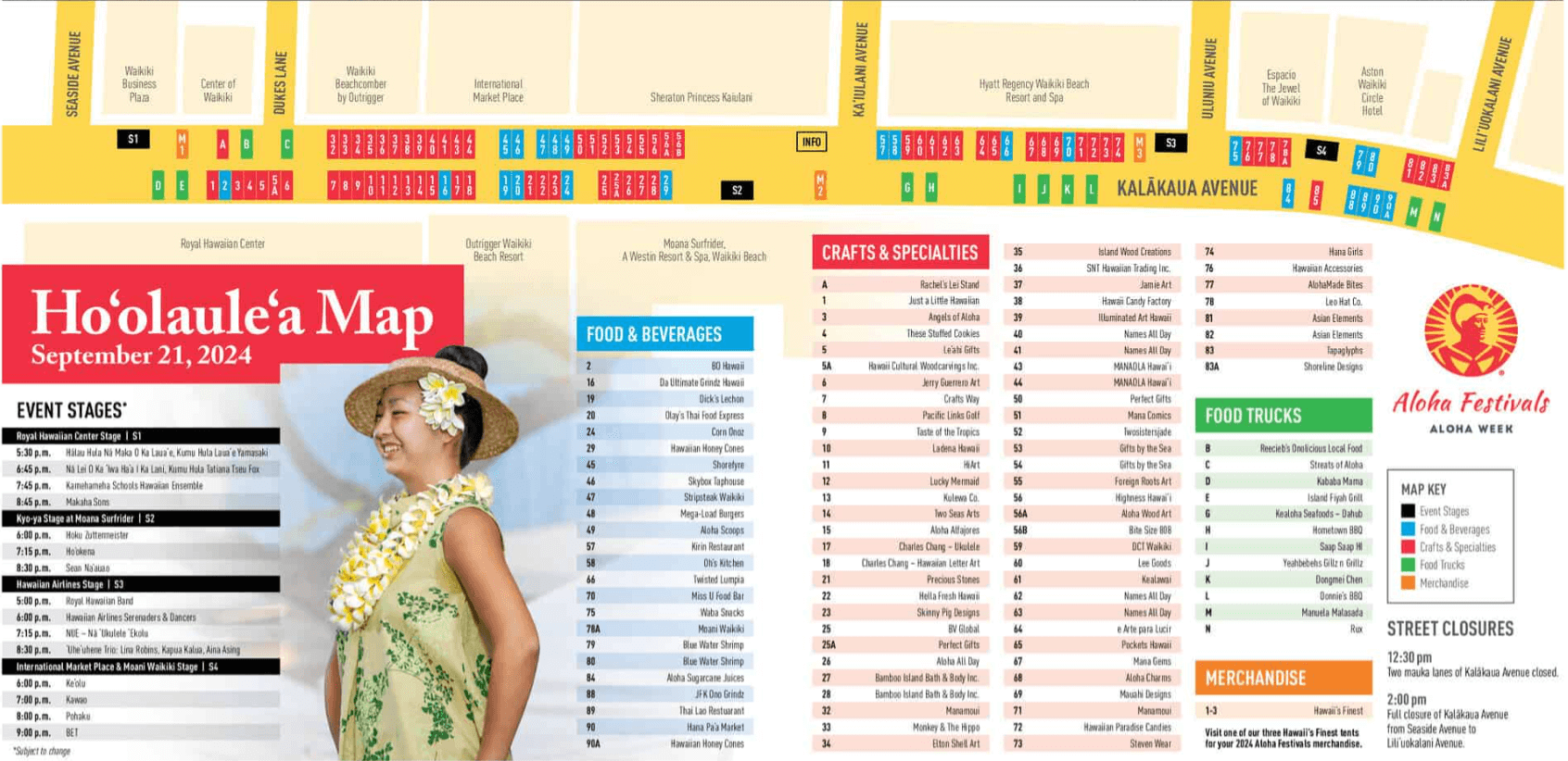 2024 Aloha Festival on September 21, 6 pm-09.30pm @Kalakaua Ave., Waikiki