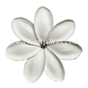FSH469-Pearl Artificial Foam Flowers, White Foam Tiare Type FI with Pearl, size 4½ inches