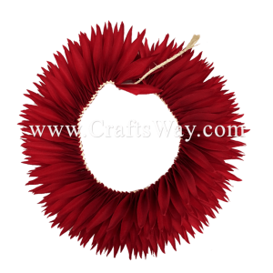 HK010(L)-01 Braided Heliconias Headband (L) #01 Red