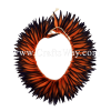 HK010(L)-04 Braided Heliconias Headband (L) #04 Orange & Midnight Blue